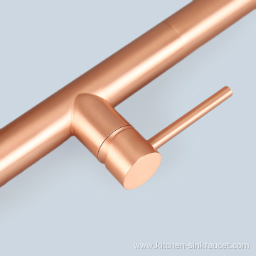 Rose gold stainless steel swivel kitchen faucet